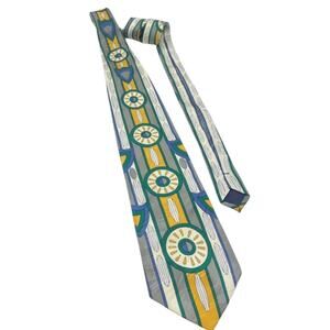 Vtg 90s Ombre Designed By Italy Geometric Silk Men's Tie Pop Art Deco Abstract
